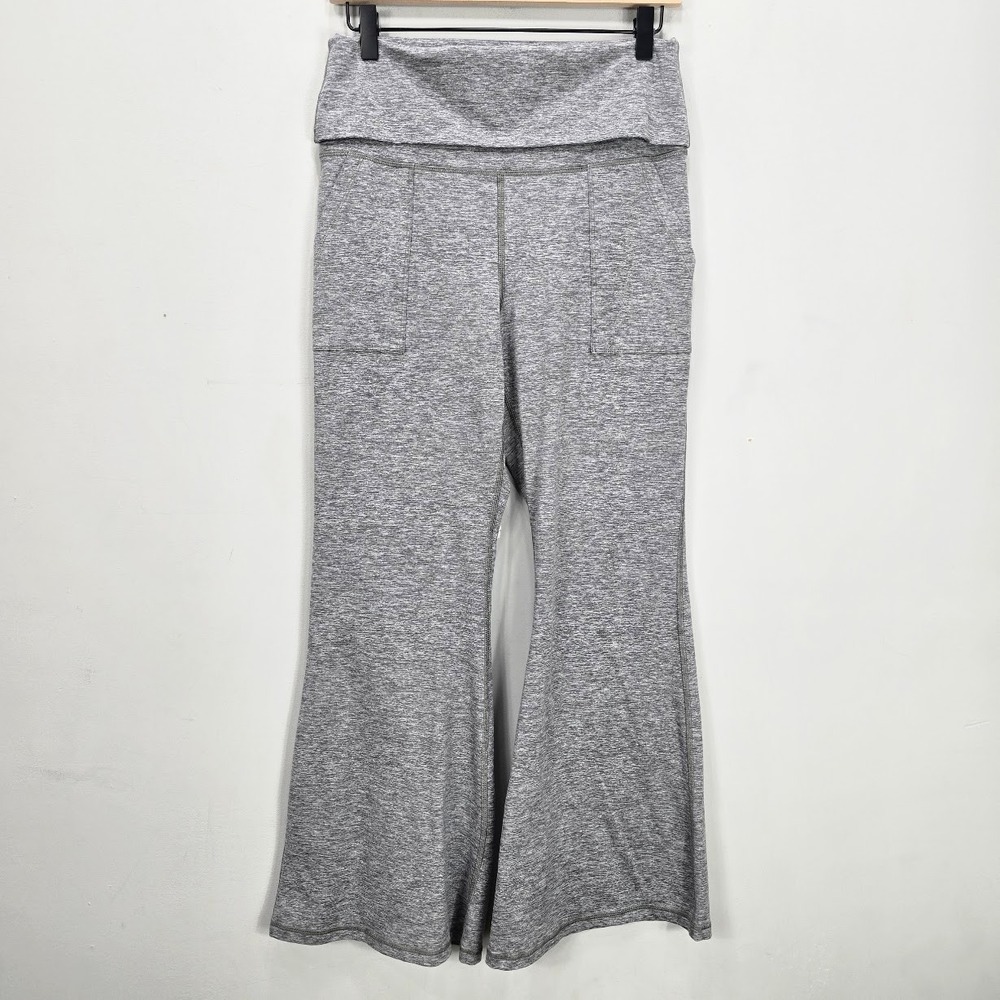Offline By Aerie Hugger Foldover Flare Leggings L Gray Athletic Lounge Pants Gym